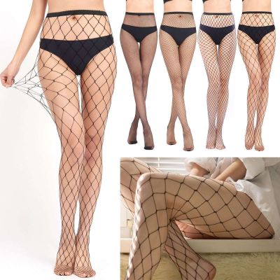 Women's High Waist Stockings Pantyhose Stocking Fishnet Mesh Tights Thigh Socks